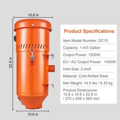 Uimoso 1.8 Gallon Dust Collector 1200W Dust Collection System Media Reclaimer