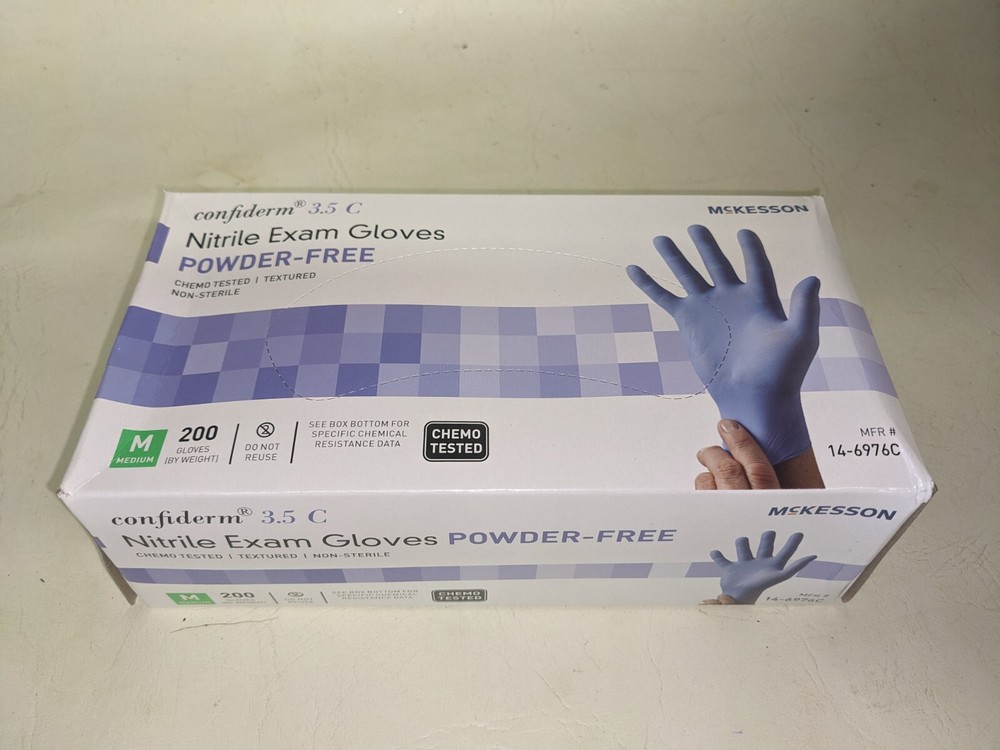 McKesson Confiderm Nitrile Exam Glove – 200 per Box Size Medium (BC3)