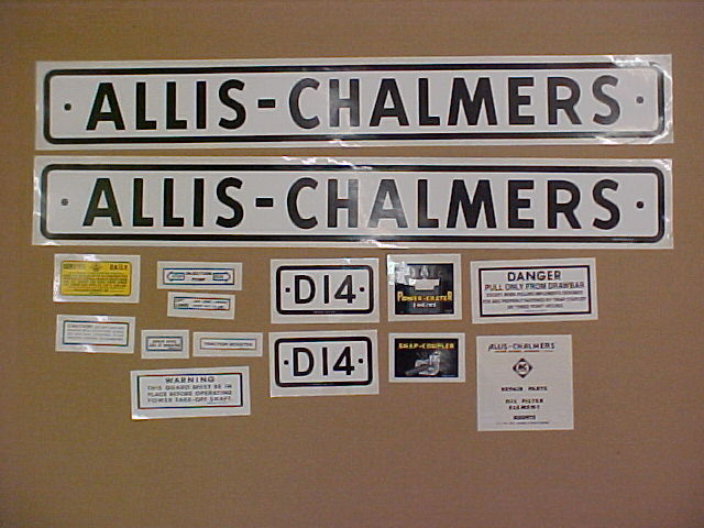 Decal set for Allis Chalmers D14 decal set, TRACTOR