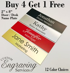 NAME PLATE SIGN FOR OFFICE DESK OR DOOR CUSTOM PERSONALIZED ENGRAVED 2″ X 8″