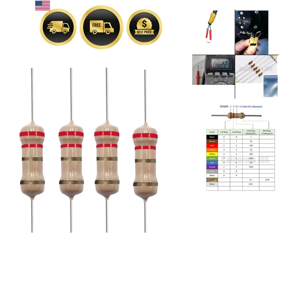2.2 Ohm Resistor 1/4 W 0.25 Watts 5% Tolerance, 2.2 ohm Resistor airbag Bypas…