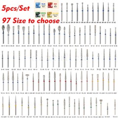 50 pcs Dental Turbine Diamond Burs For High Speed Handpiece Friction Grip Burs