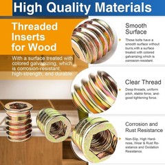 Industrial Grade 3/8″-16 Wood Insert Nuts Set – 12 Pack with Installation Guide