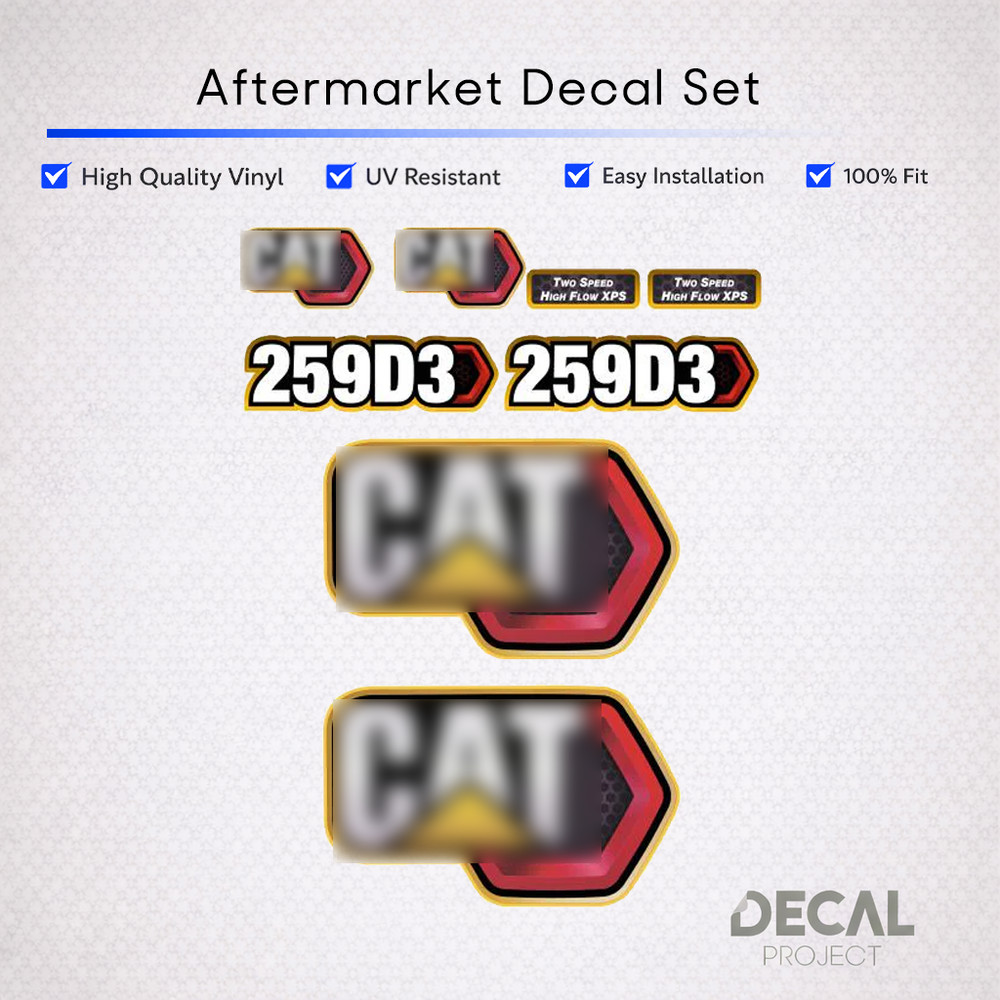Aftermarket Decal Set for Caterpillar 259D3 Compact Track Loader Kit