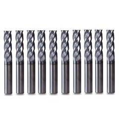 10Pcs 4 Flute 1/4″ x 3/4″ x 2-1/2″ End Mills Solid Carbide AlTiN COATED CNC Bit