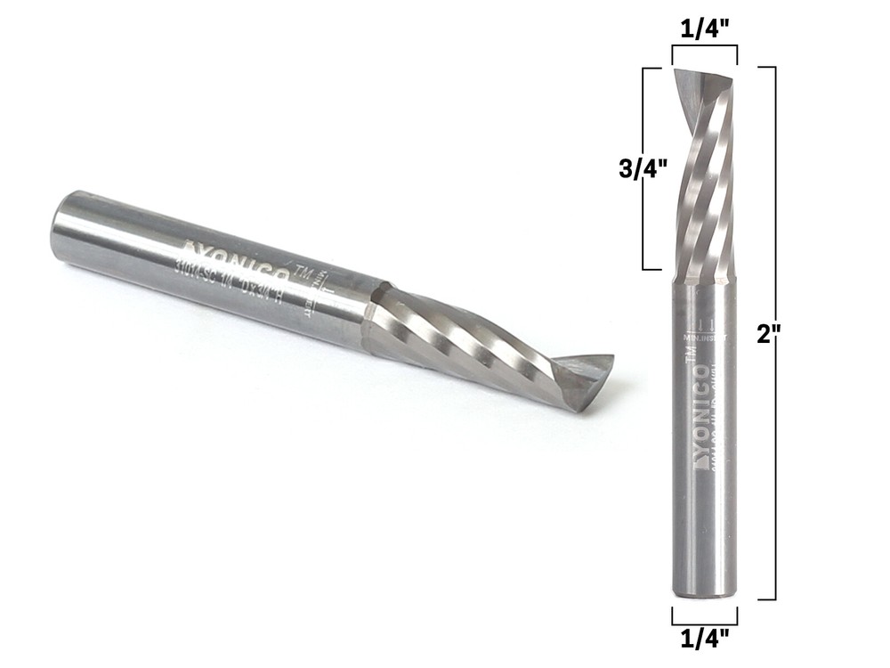 1/4″ Diameter O Flute Upcut End Mill CNC Router Bit 1/4″ Shank – Yonico 31014-SC