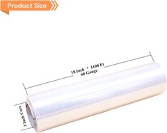 18″ x 1100 FT 60 Gauge 4 Rolls Pallet Wrap Stretch Film Hand Shrink Wrap Clear