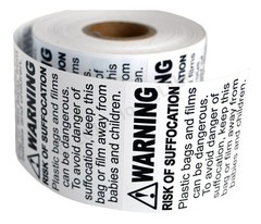 SUFFOCATION WARNING Labels/Stickers (2 x 2) – FBA Approved – (2) Rolls of 500