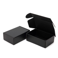 Small Black Shipping Boxes 25 Pack – Corrugated Mailing Box for Jewelry Gifts