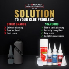 Starbond 2 oz. Thin, Medium, Thick Superglue (CA Glue) and 6 oz. Accelerator Kit