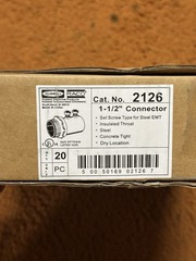 NEW HUBBELL RACO 2126 1 1/2″ CONNECTOR INSULATED THROAT Box of 20 NOS NIB S7