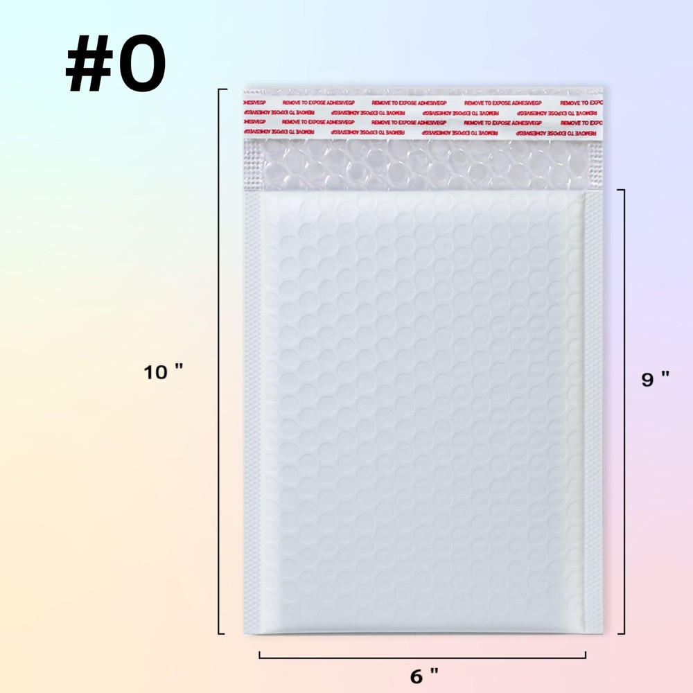 #0 6×10 Poly Bubble Mailers Padded Envelopes Shipping Envelopes Bags MADE IN USA