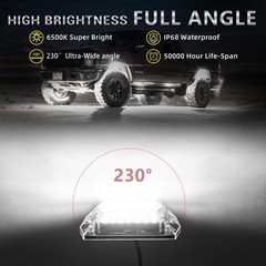16 Pods Full Angle Pure White LED Rock Lights with Extension Wires, IP68 Wate…