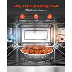 Uimoso Countertop Commercial Microwave Oven, 0.9 Cu. Ft, 1000W, with Safety Lock