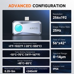 ANCEL IR101 256×192 Pixels Thermal Imaging Camera for Android USB Type-C 2024