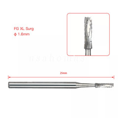 5 piezas Fresas de carburo para cirugía dental 25 mm de longitud FGOS FG-557XL