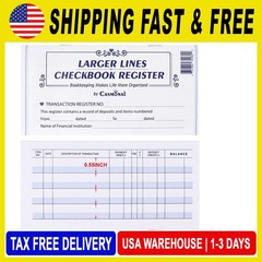 Larger Lines 20 Pack Checkbook Register, Check Registers for Personal Use