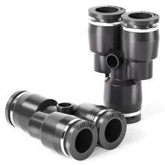 10 Pack Black 3/8″ OD Y Splitter Push to Connect Fittings 3 Way Push Fit