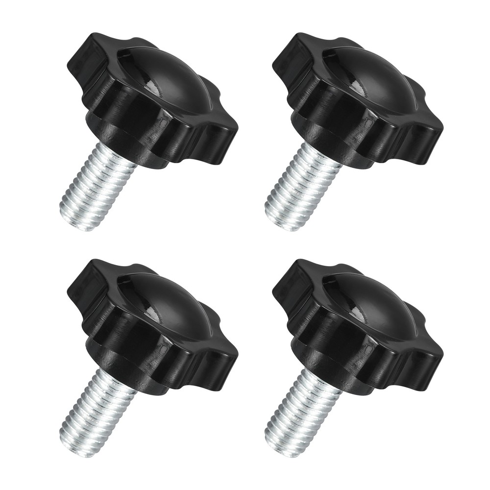 4Pcs M10 x 20mm Star Knobs Plastic Hex Shape Hand Clamping Knob Screw