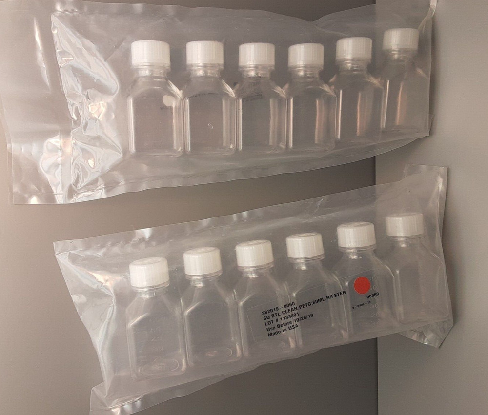 382019-0060 Sterile Square Media Bottle Size 60ml Lot of (12)