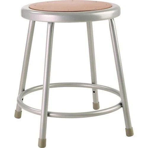 Box and Go Heavy-Duty Steel Stool, Backless 18″ Seat 500 lb Capacity Brown/Gray