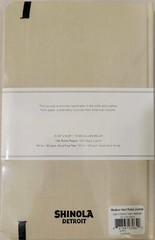 Shinola Detroit Medium Hard Linen Ruled Journal Cream 5.25×8.25 192 Ruled Pages