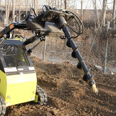 Hydraulic Skid Steer Auger Attachment for Bobcat CAT Kubota Loader Landscaping