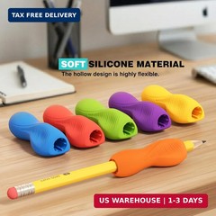 ELETIUO 6-Pack Pencil Grips,Ergonomic Triangular Design with Guiding Grooves Cor