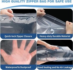 20 Pcs Clear Clothing Storage Bag Plastic Zipper Storage Bags 4 Gallon 16″ x …