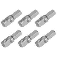 6pcs Impact Socket Adapter 1/4″ Square Drive 1/4″ Shank 1″ Long Extension Bit