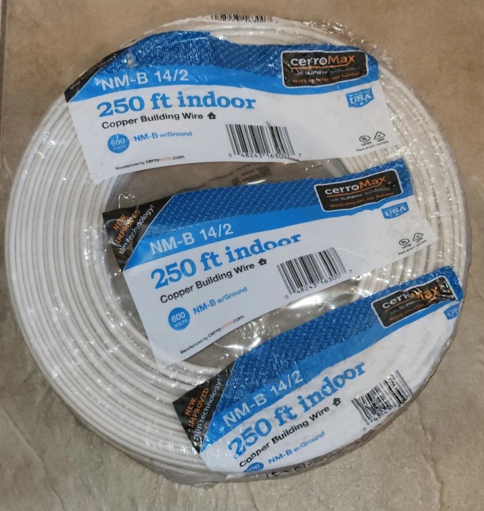 250 Ft CerroMax 14/2 With Ground Solid Copper NM-B Wire
