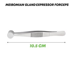 Meibomian Gland Expressor Forceps 10mm Oval Paddles Angled Stainless Steel Tool