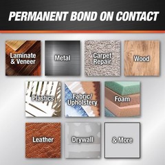 Permanent Bond Contact Cement for Wood and Plastic, 0.67 Oz, Water Resistant