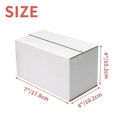 25 Packs Small Shipping Boxes 7x4x4 Inches, White Corrugated Cardboard Box fo…