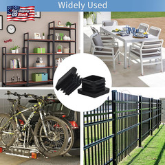 WZB 1 1X1 Square Tube End Cap Plastic Plugs 12 Pack, 1X1 1 Inch Square Tubing Pl