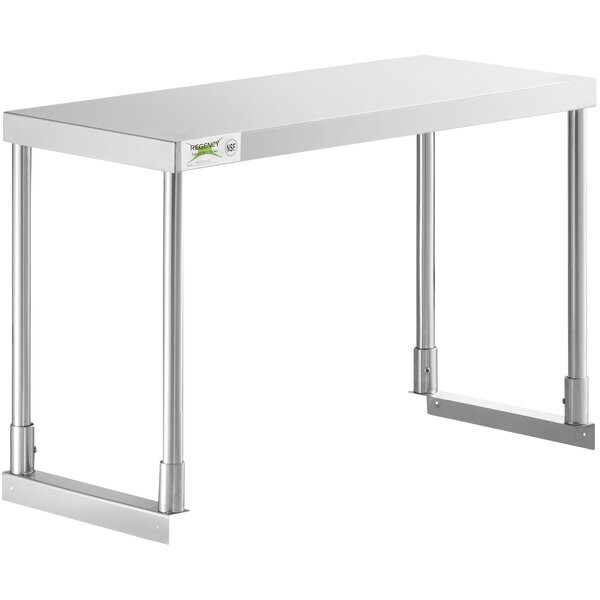12″W x 36″D x 19″H Stainless Steel Single Deck Overshelf For Work Prep Tables