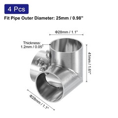 4Pcs 90 Degree 3-Way Elbow Pipe Fitting Connector Fit 1″ OD Pipe
