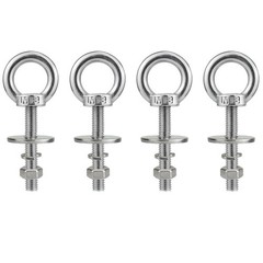 Stainless Steel Eye Bolts with Nuts 4 Pack, x 50mm 5/16″ x 2 inch Long Should…