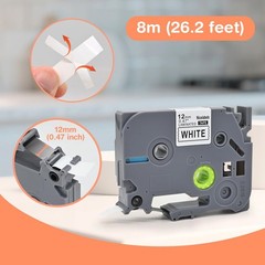 12mm 0.47″ White Tape, Brother P-Touch TZe-231 Replacement | 26.2ft 8m Per Pa…