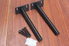 4 Pcs 6″ Black Solid Steel Floating Shelf Bracket Blind 6 Inch,