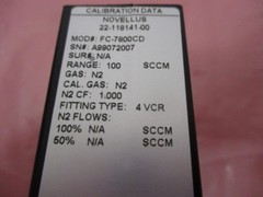 Aera FC-7800CD Mass Flow Controller MFC, N2, 100 SCCM, 421480