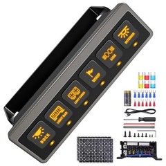 MICTUNING LED Wireless Switch Panel 4-6-8-12 Gang Remote/APP Control Circuit Box