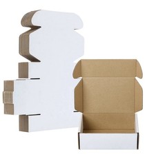 6x4x2” Shipping Boxes 50 Pack White Corrugated Cardboard Box Mailer Paper Boxes