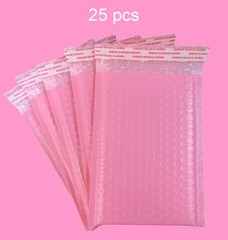 25 Pack Small Poly Bubble Lined Mailers Padded 5×7 Inches Pink Shipping Envel…