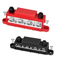 12V 250A Bus Bar Power Distribution Block 4 x 3/8″ Studs Battery Terminal Block