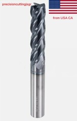 NEW 1/2″ x 2″ x 4″ 4 Flute Long Solid Carbide End Mill – TiALN Coated USA