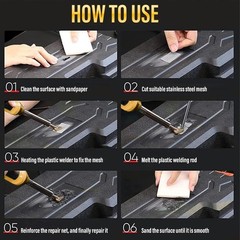 Professional 150W Plastic Welding Kit with 70 Rods 3 Tips for Car Bumper Kaya…