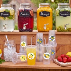 Best Yungyan 25 Sets Lemonade Cups with Lids Straws 32 oz Clear Plastic Include