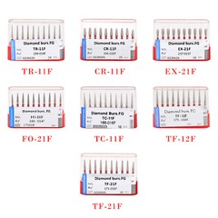 28Type Dental Diamond Burs FG Coarse/Medium/Fine/Extra Fine for High Speed 10Pcs