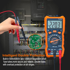 Auto-Ranging Digital Multimeter, TRMS 6000 Counts AC DC Voltmeter Ohm Volt Amp M